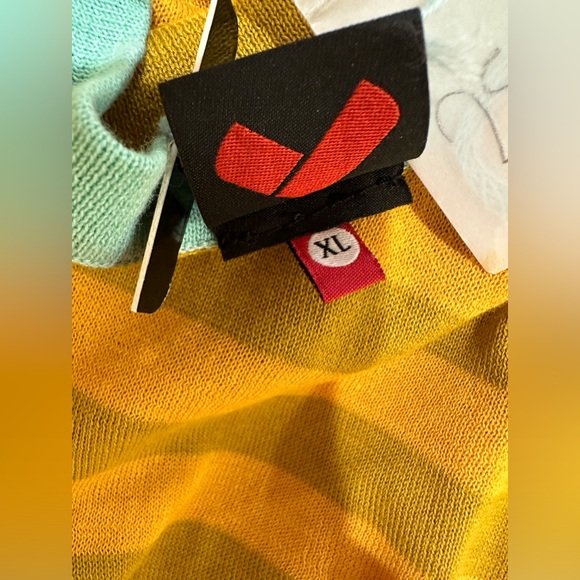 Happy Sheep NWT size XL Yellow mustard with blue aqua collar - en script Happy - Picture 4 of 7